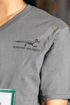 Charcoal roadrunner v-neck t-shirt