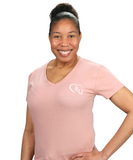 Heart Logo Desert Pink V-neck T-shirt