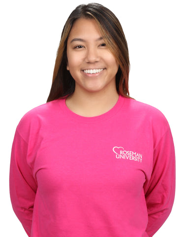 Pink Long-sleeve T-shirt with Roseman Heart Logo