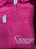 Pink Long-sleeve T-shirt with Roseman Heart Logo